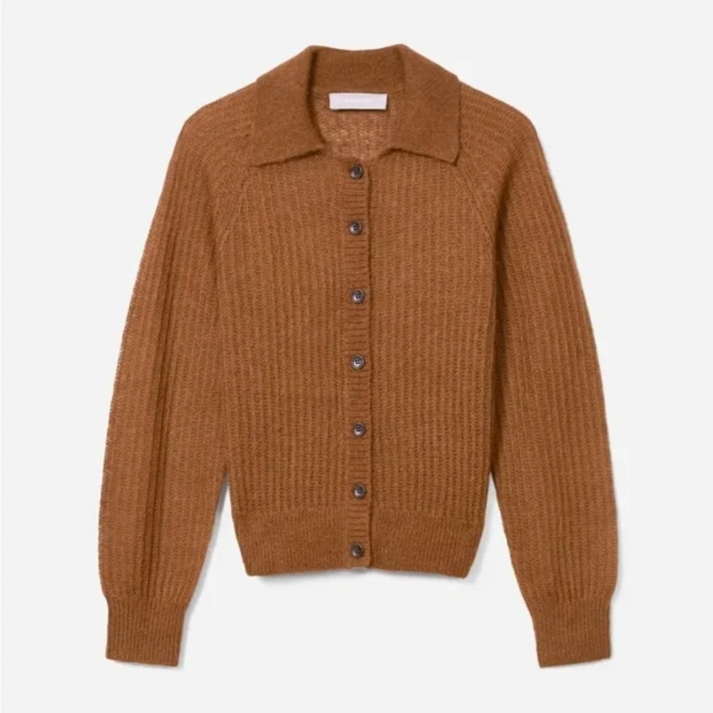 Everlane collared alpaca cardigan - xs